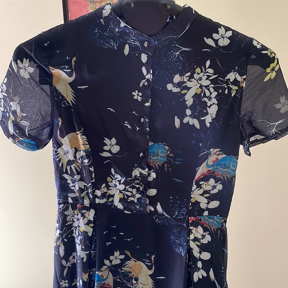 Lovely blue floral Migeer full length dress. Size M - Picture 3 of 16